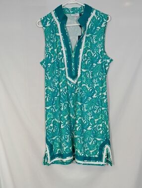 NWT Cabana Life Teal & Aqua Paisley Sleeveless Tunic St. Pete Women's Sz XL